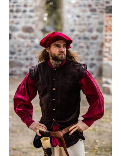 Parlota de algodão vermelho renascentista, modelo Kurt 2