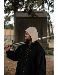 Crepe camponês medieval Roger, algodão branco natural 2