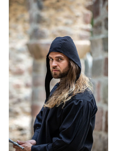 Crepe camponês de algodão, cor preta