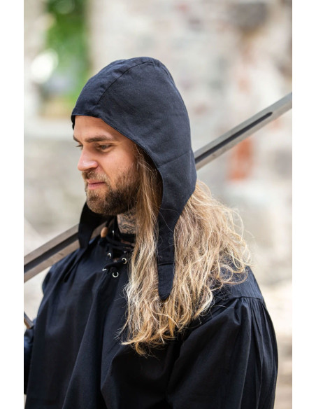 Crepe camponês de algodão, cor preta