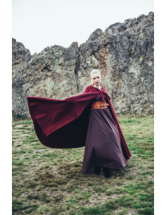 Capa medieval sem capuz modelo Kuno, cor vermelha