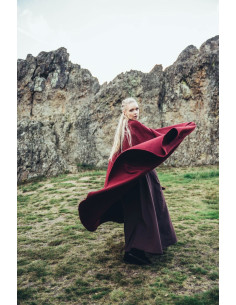 Capa medieval sem capuz modelo Kuno, cor vermelha 2