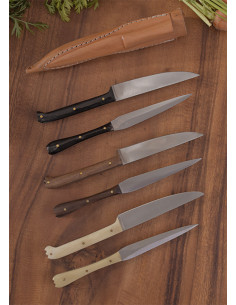 Conjunto 2 talheres medievais com capa de couro - cabo de... 2