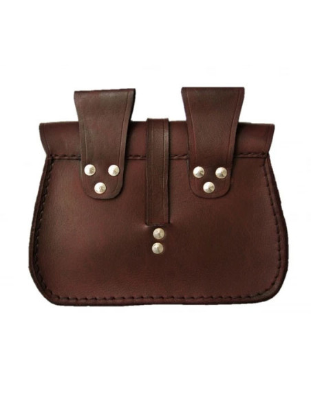 Bolsa de couro preta com desenho de...