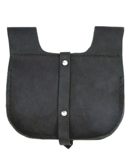 Bolsa medieval de couro preto modelo Udo