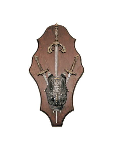 Panóplia medieval com espada negra, 2...