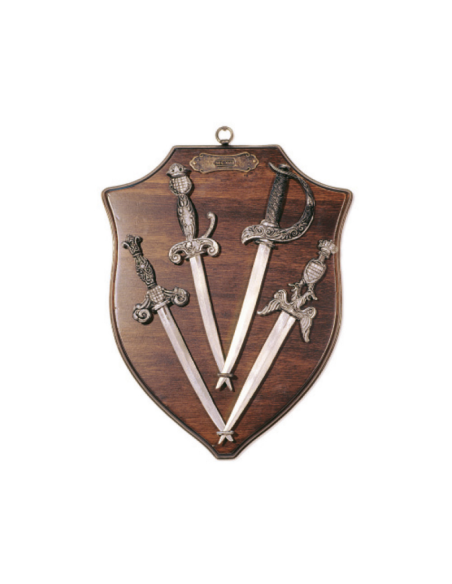 Panóplia medieval com 4 punhais...