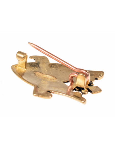 Broche de bronze de coração peregrino...