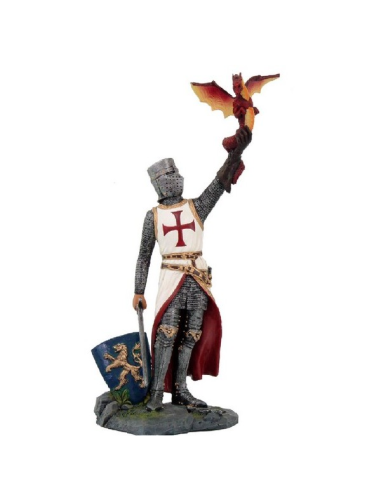 Cavaleiro Templário Miniatura com Dragão (22 cm.)