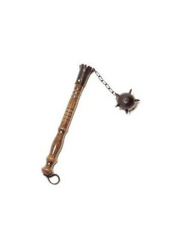 Maça medieval 1 cabeça, cor madeira (46 cm.)