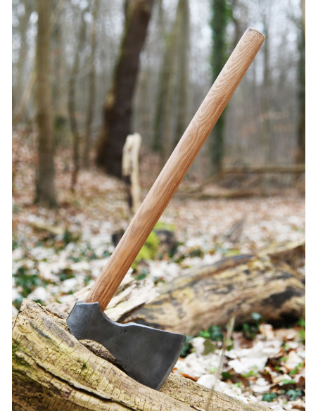 Machado Viking com aço forjado à mão,...