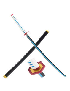 Katana decorativa azul Giyu Tomioka, Demon Slayer (96 cm.)