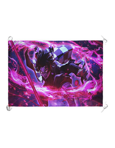 Banner-Flag Demon Slayer por Tanjiro Kamado (70x100 cms.)
 Material-Cetim