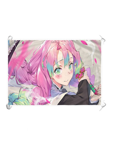 Estandarte-Bandeira Mitsuri Kanroji Kimetsu No Yaiba (70x100 cms.)
 Material-Cetim