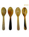 Conjunto de 4 colheres medievais de chifre de boi (16,5 cm.)