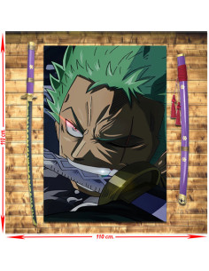 Lilac Katana Pack Zoro Roronoa Enma + Banner, One Piece