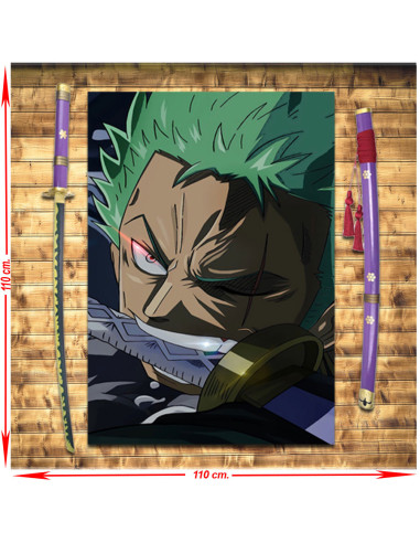 Lilac Katana Pack Zoro Roronoa Enma + Banner, One Piece