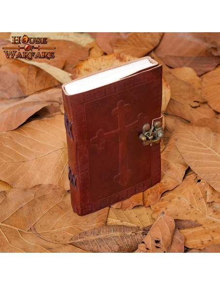 Diário cruz celta em couro feito à...