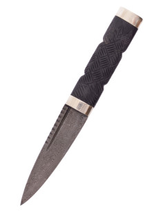 Faca escocesa lâmina de damasco Sgian Dubh (19,5 cm.)
