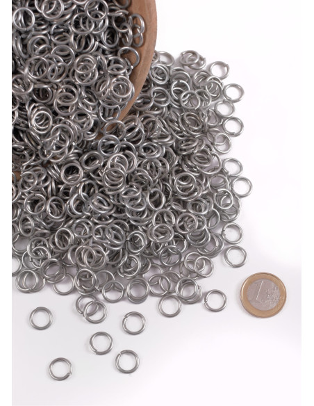 Bolsa argola em malha de zinco, 9 mm.