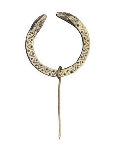 Broche dragão Viking, latão (6 cm.)