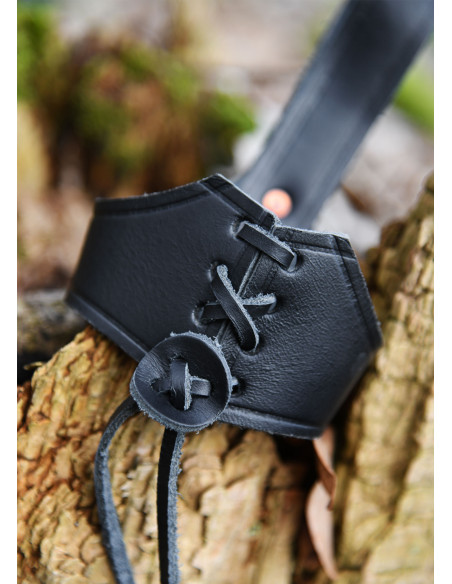 Baldric de couro preto para chifre...