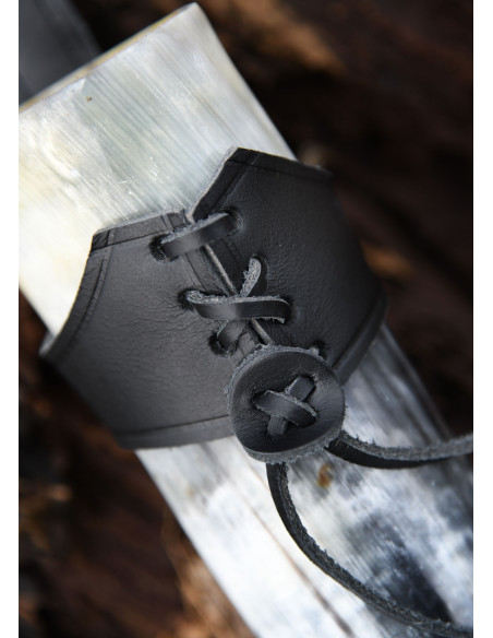 Baldric de couro preto para chifre...