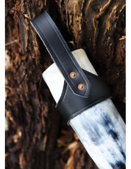 Baldric de couro preto para chifre...