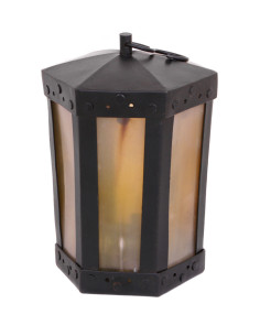 Candeeiro com vidros em chifre, feito à mão (20 cm.)