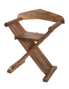 Cadeira medieval dobrável Curul, em madeira (70 cm.)