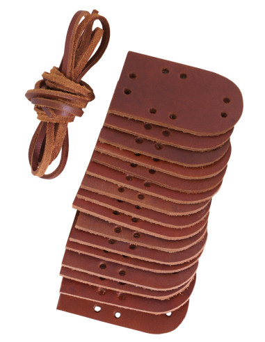 Placas de couro para armadura lamelar (16 peças)
