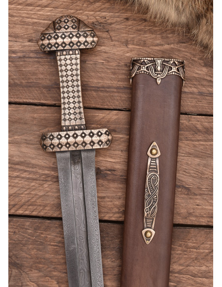 Espada Viking com punho de bronze,...