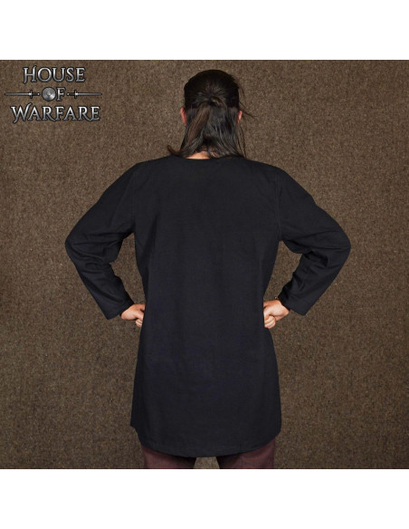 Túnica viking e medieval de algodão -...