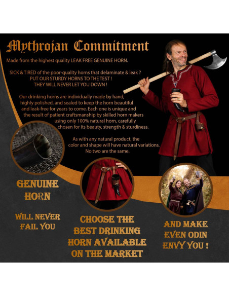 Chifre Viking com baldric ajustável...