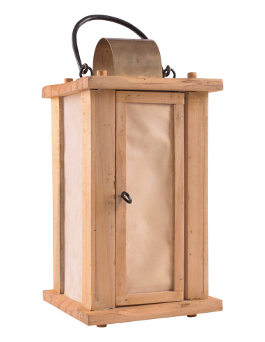 Lanterna-Lanterna de madeira com janelas de pergaminho