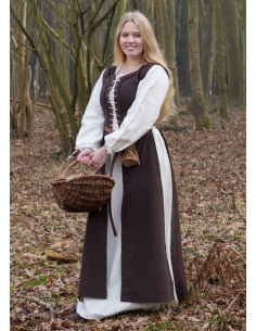Vestido Medieval Marit com Corda, marrom