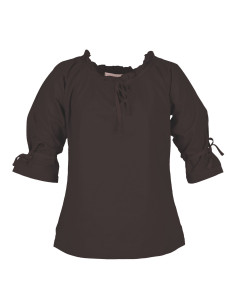 Blusa medieval mulher Birga, castanho