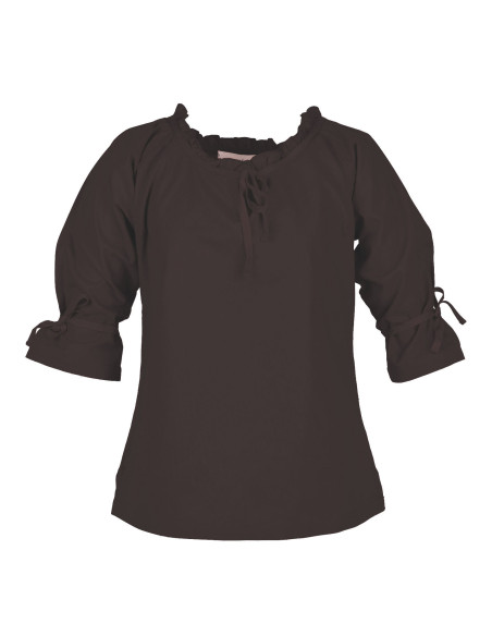 Blusa medieval mulher Birga, castanho
