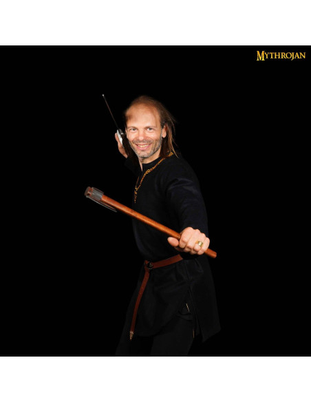 Túnica Viking na gola canelada - preta