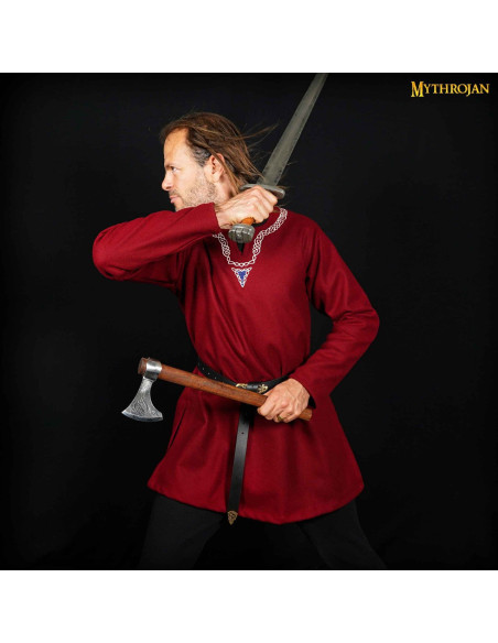 Túnica Viking com gola canelada - marrom