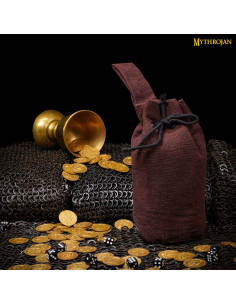 Saco de mendigo medieval castanho com atacadores...