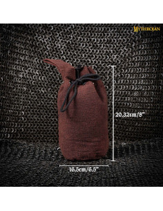 Saco de mendigo medieval castanho com atacadores... 2