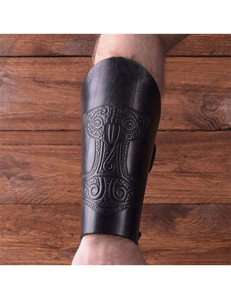 Pulseiras de couro Viking Martelo de...