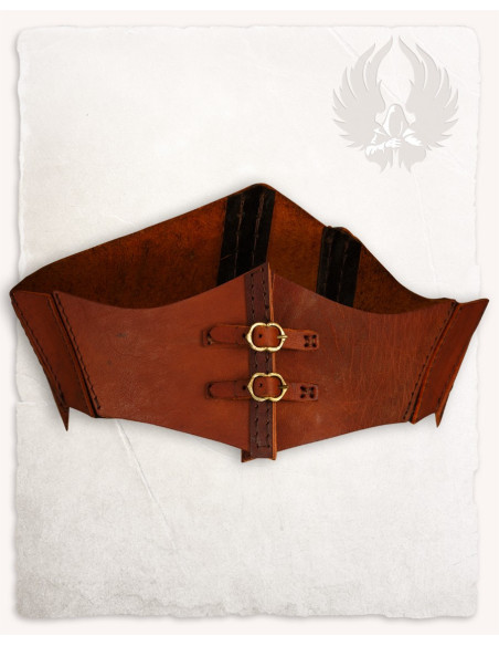 Corpete medieval Talia em couro - marrom