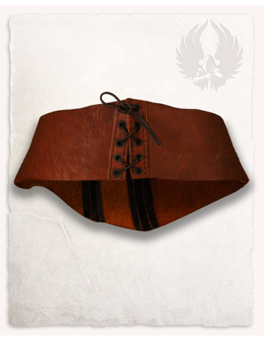 Corpete medieval Talia em couro - marrom