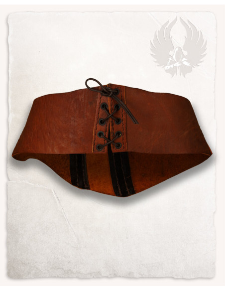 Corpete medieval Talia em couro - marrom