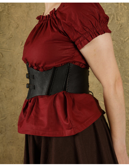 Talia corpete de couro medieval - preto