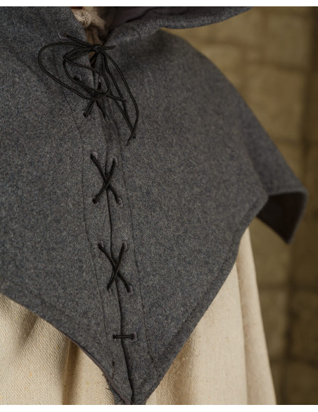 Capuz Folke Medieval em Lã - Cinza