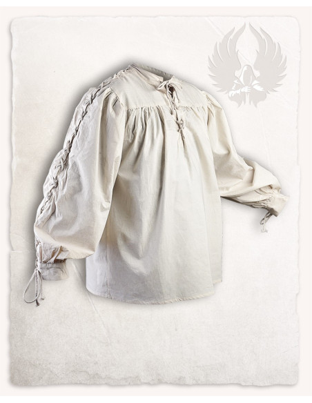 Camisa creme medieval com laços...