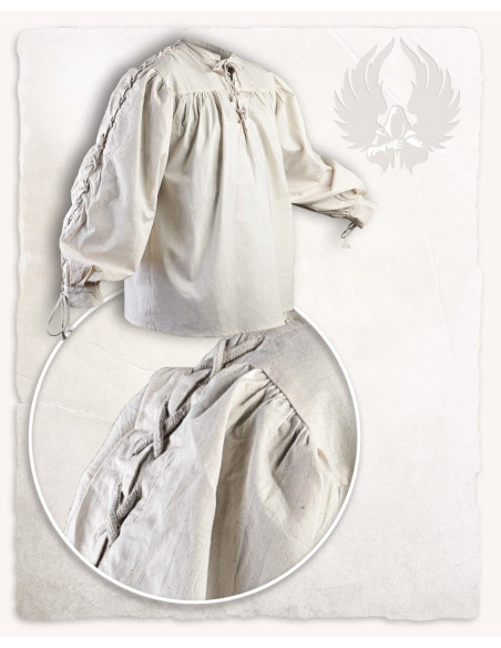 Camisa creme medieval com laços...